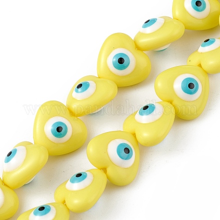 Hebras de perlas de resina de mal de ojo RESI-F040-01C-1