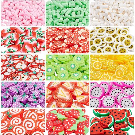 Handmade Polymer Clay Cabochons & Sprinkle Beads CLAY-NB0001-28-1
