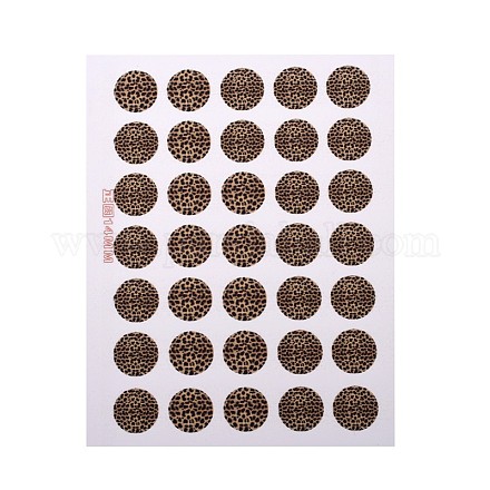 DIY Scrapbooking Bottle Caps Non-Adhesive Paper Leopard Print Picture Stickers Collage Sheets for Clear Flat Round Glass Tile Cabochon Pendants AJEW-L028-03-1