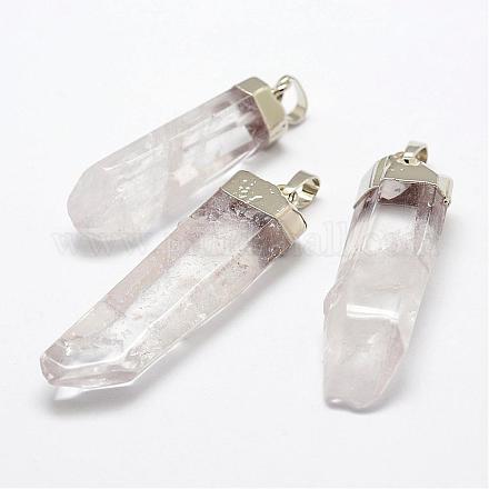 Pendentifs de cristal de quartz naturel G-F463-06S-1