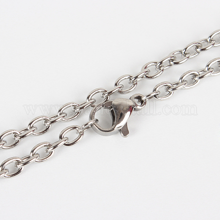 304 Stainless Steel Cable Chain Necklace Making STAS-P045-02P-1