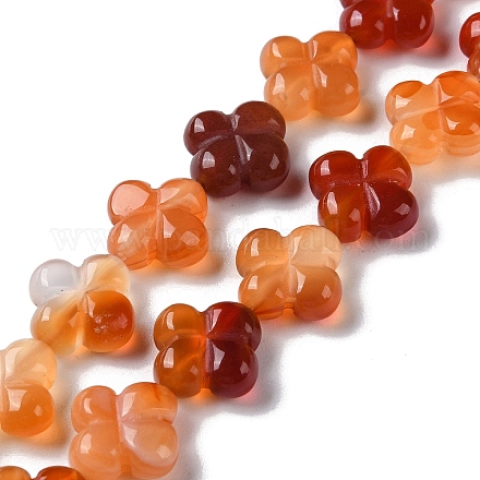 Chapelets de perles rouges en agate naturelle G-M418-D02-01-1