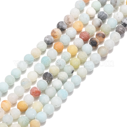 Brins de perles d'amazonite de fleurs naturelles G-G692-01F-4mm-1
