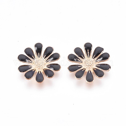 Golden Plated Alloy Enamel Cabochons ENAM-WH0005-A03-1