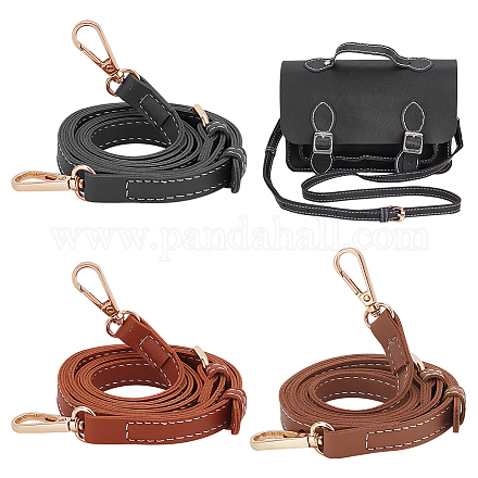 WADORN 3Pcs 3 Colors PU Leather Adjustable Bag Handles DIY-WR0003-36A-1