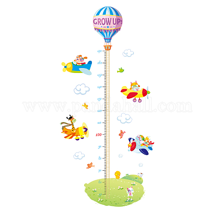 SUPERDANT 3 PCS/Set Height Chart Hot Air Balloon Height Chart Animal Pilot Wall Sticker PVC Growth Charts Ruler 50 to 170 cm Height Measure for Nursery Bedroom Living Room DIY-WH0232-034-1