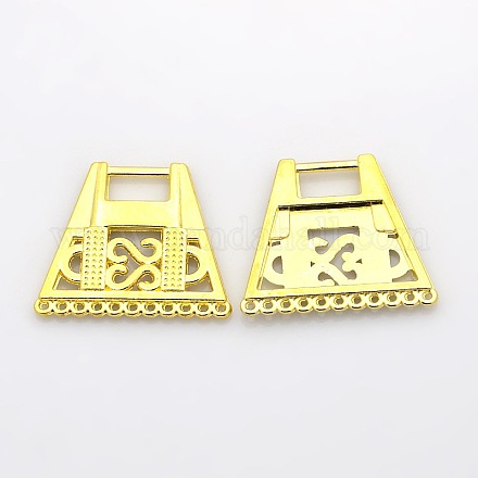 Filigree Trapezoid Plating Zinc Alloy Chandelier Components PALLOY-N0099-10G-1