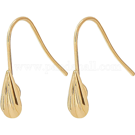 Benecreat 30 Uds 18k chapado en oro sheel leverback ganchos para pendientes alambres de oreja con bucles colgantes para manualidades de fabricación de joyas de diy KK-BC0005-32G-1