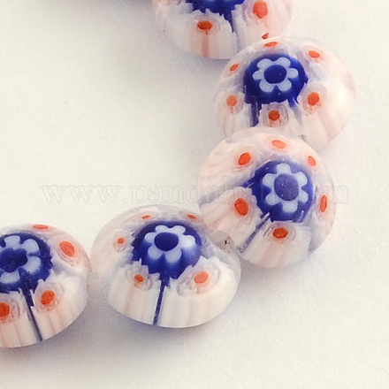Chapelets de perles en verre de millefiori manuelles X-LK-R004-03F-1