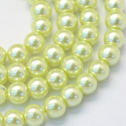 Backen gemalt Glasperlen runden Perle Stränge HY-Q003-10mm-46-1