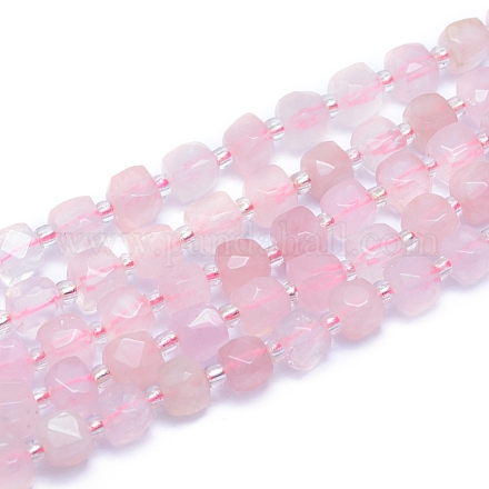 Chapelets de perles en quartz rose naturel G-L552D-13A-1