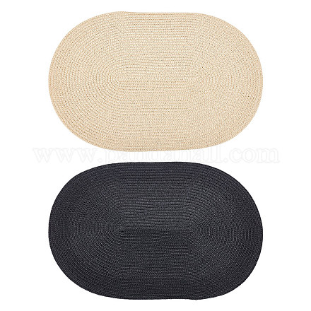 Base per cappello ovale in paglia imitazione poliestere 2 pz 2 colori per modisteria AJEW-FG0002-83-1