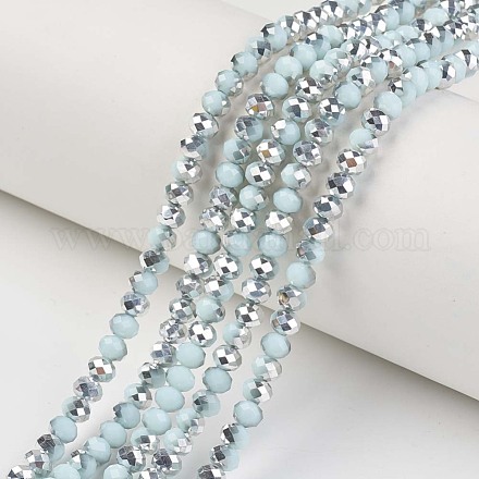 Electroplate Opaque Glass Beads Strands X-EGLA-A034-P6mm-M03-1