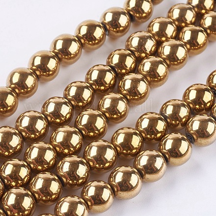 Chapelets de perles en hématite synthétique sans magnétiques G-S096-10mm-2-1