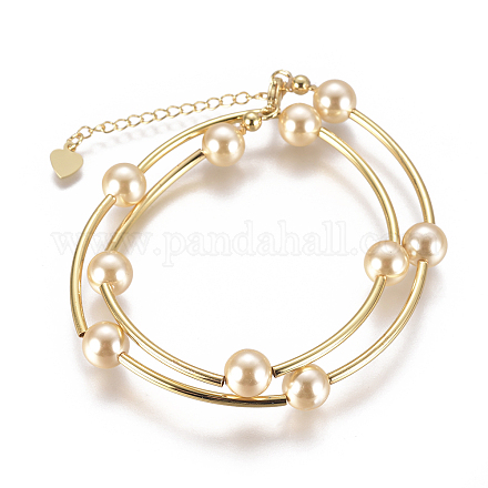 Muschel Perlen Wickelarmbänder BJEW-E284-03D-1