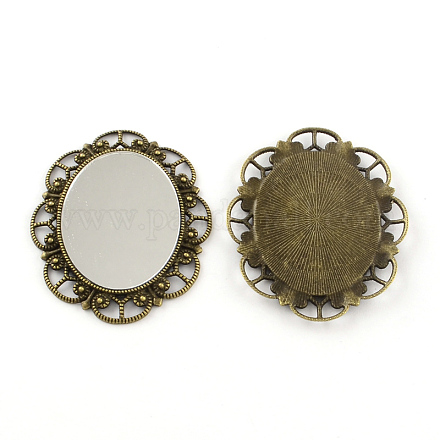 Lega specchio ovale grandi ciondoli PALLOY-R068-31AB-NR-1