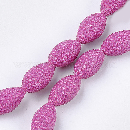 Handmade Polymer Clay Rhinestone Beads RB-S058-03A-02-1