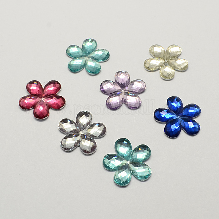 Flower Resin Cabochons CRES-R133A-M-1