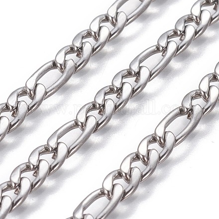 304 Stainless Steel Figaro Chains CHS-P007-15P-1