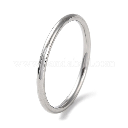 304 anillo de dedo simple de acero inoxidable para mujeres y hombres. RJEW-F152-04P-1