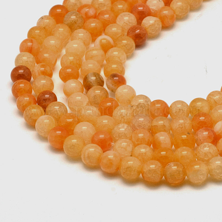 Chapelets de perles en agate craquelée naturelle X-G-K166-10-10mm-01-1