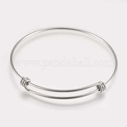 304 Stainless Steel Expandable Bangles X-STAS-K182-20P-1