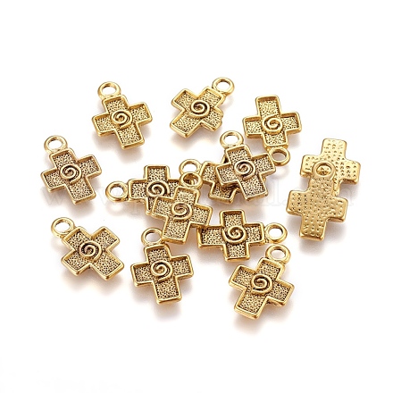 Style tibétain croix grecque supports pendentifs émail GLF1140Y-1