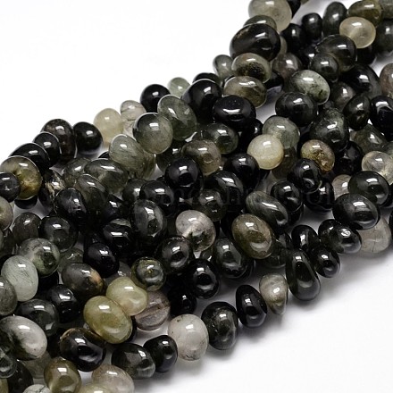 Verts rutile pépites de pierres précieuses de quartz naturel perle brins G-J337-43-1