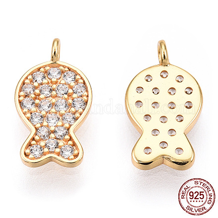 925 Sterling Silver Micro Pave Cubic Zirconia Charms STER-T004-68G-1
