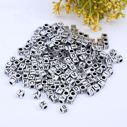 Silver Acrylic Enamel Beads PACR-TAC0002-01A-1