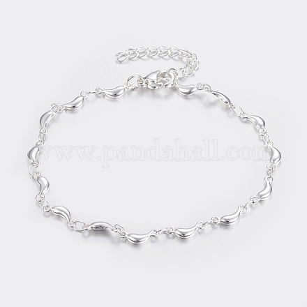 Trendy 304 Stainless Steel Link Chain Bracelets BJEW-I243-31S-1