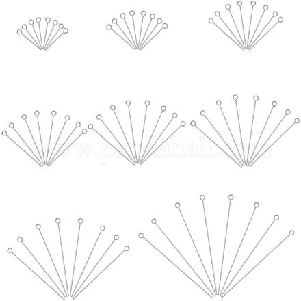 UNICRAFTALE 8 Sizes 20-65mm Stainless Steel Eye Pin 800pcs Open Eyepins with Loop Metal Eye Pins Hooks for Jewelry Making Arts & Crafts Projects with Storage Container STAS-UN0004-07P-1
