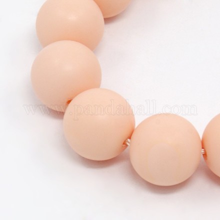 Chapelets de perles rondes en coquille mate BSHE-I002-10mm-285-1