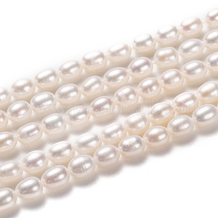 Brins de perles de culture d'eau douce naturelles PEAR-L033-63A-1