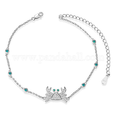 Bracelets de cheville à maillons en argent sterling plaqué rhodium shegrace JA135A-1