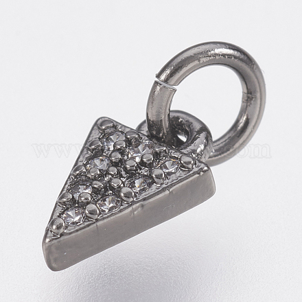Brass Micro Pave Cubic Zirconia Charms ZIRC-F083-025B-RS-1