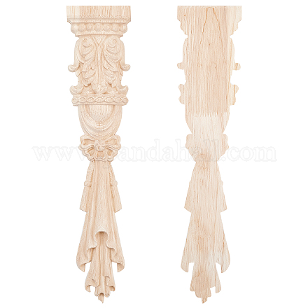 Superfindings 2pcs applique de décor sculpté en bois en caoutchouc WOOD-FH0001-78-1