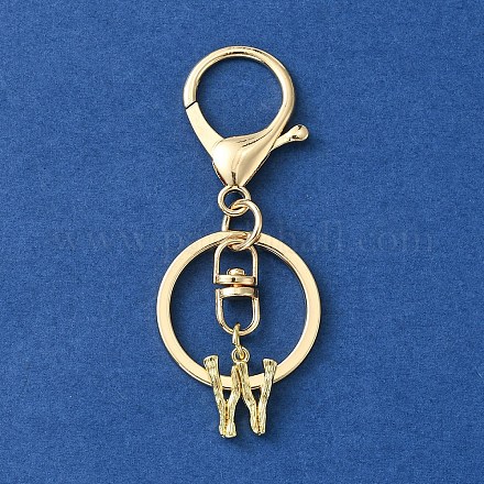 Porte-clés à breloques en alliage avec lettre initiale KEYC-YW00006-23-1