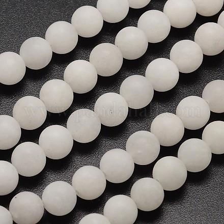 Chapelets de perles de jade blanche naturelle X-G-D671-8mm-1