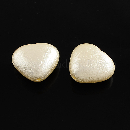 ABS Plastic Imitation Pearl Heart Beads SACR-Q105-22-1