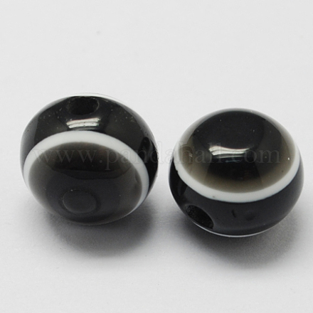 Round Evil Eye Resin Beads RESI-R159-6mm-02-1