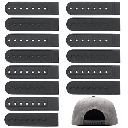 Benecreat 48 Paar schwarzes Snapback-Armband aus Kunststoff mit 7 Löchern FIND-BC0003-50-1