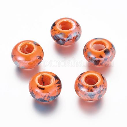 Perles en porcelaine manuelles PORC-Q209-15mm-9-1