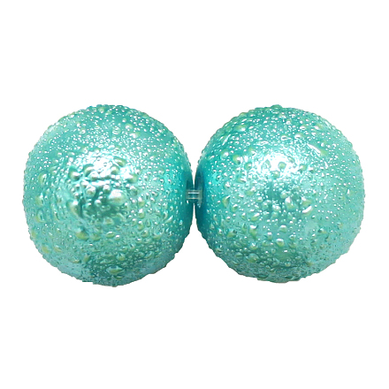 Chapelets de perles en verre texturé peint X-DGLA-S112-8mm-K14-1