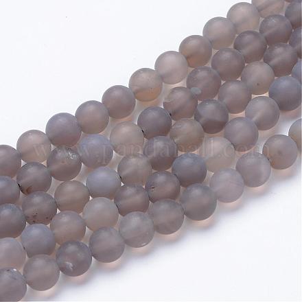 Brins de perles de pierre en agate naturelle G-T055-8mm-08-1