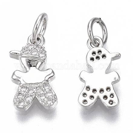 Brass Micro Pave Cubic Zirconia Charms ZIRC-R109-025P-NF-1