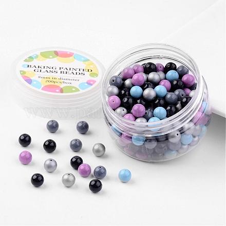 Kits de perles en verre HY-JP0002-8mm-12-1