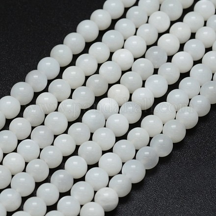 Bianco naturale perline pietra di luna fili G-I206-44-4mm-1