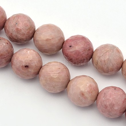 Facettierte runde natürliche Rhodonit-Perlenstränge G-E302-068-10mm-1