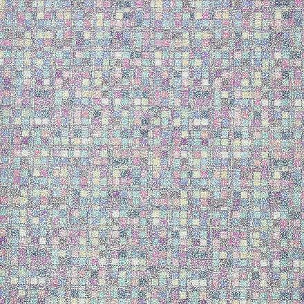 模造革生地  自己粘着性の布地  衣類用アクセサリー  幾何学的模様  カラフル  30~30.7x19.5~20x0.05cm DIY-WH0157-64B-06-1